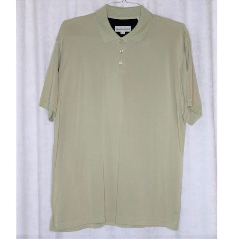 Pronto Uomo Men's Size XL Beige Polo Pullover Soft Golf Shirt Short Sleeve NEW